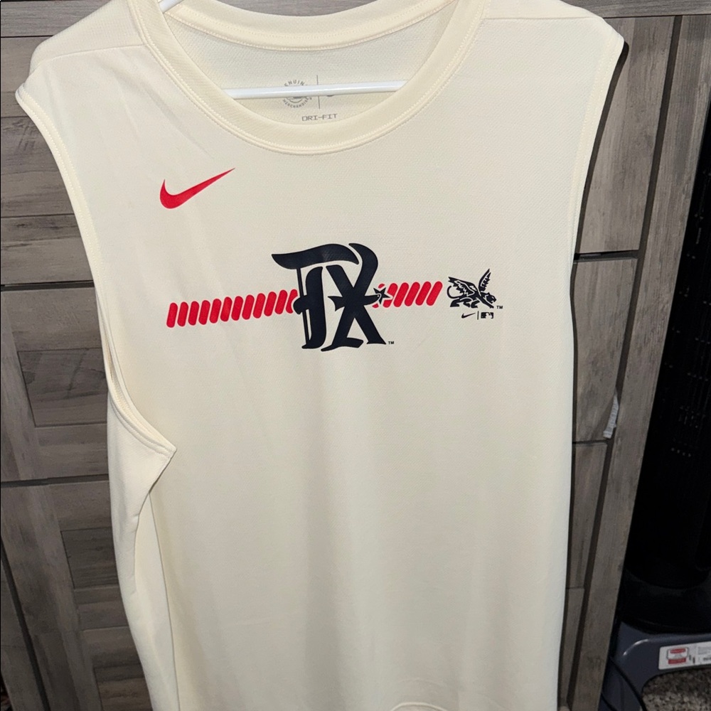 Nike sleeveless Texas Rangers city connect logo